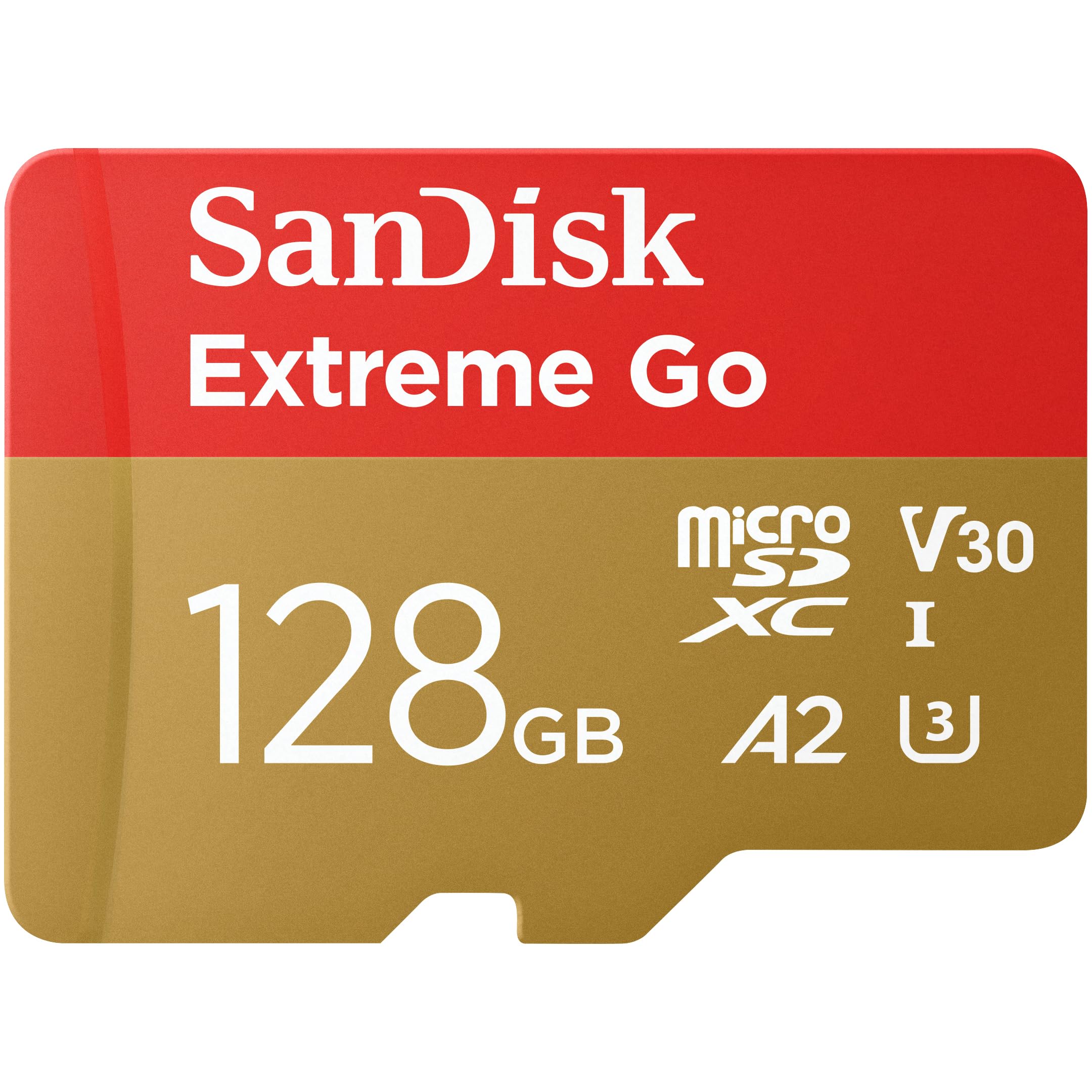 SanDisk 128GB Extreme Go MicroSDXC Card + SD Adapter (For Android Smartphone, Ta