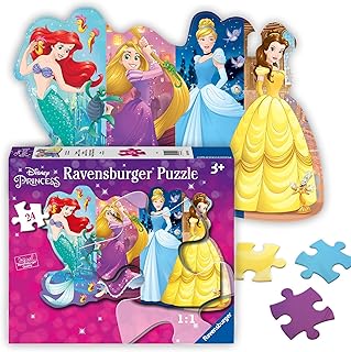 Ravensburger - Disney Pretty Princesses - 24 Piece Jigsaw Floor Puzzle - Belle, Cinderella, Ariel and Rapunzel in Bold, Bright Colors - Premium Quality - Ideal Gift - Screen-Free Fun - Children Age 3+