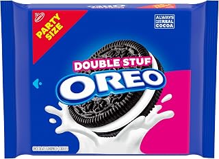 OREO Double Stuf Chocolate Sandwich Cookies, Party Size, 24.95 oz | Always made with Real Cocoa, Certified Kosher, Bulk Cookies