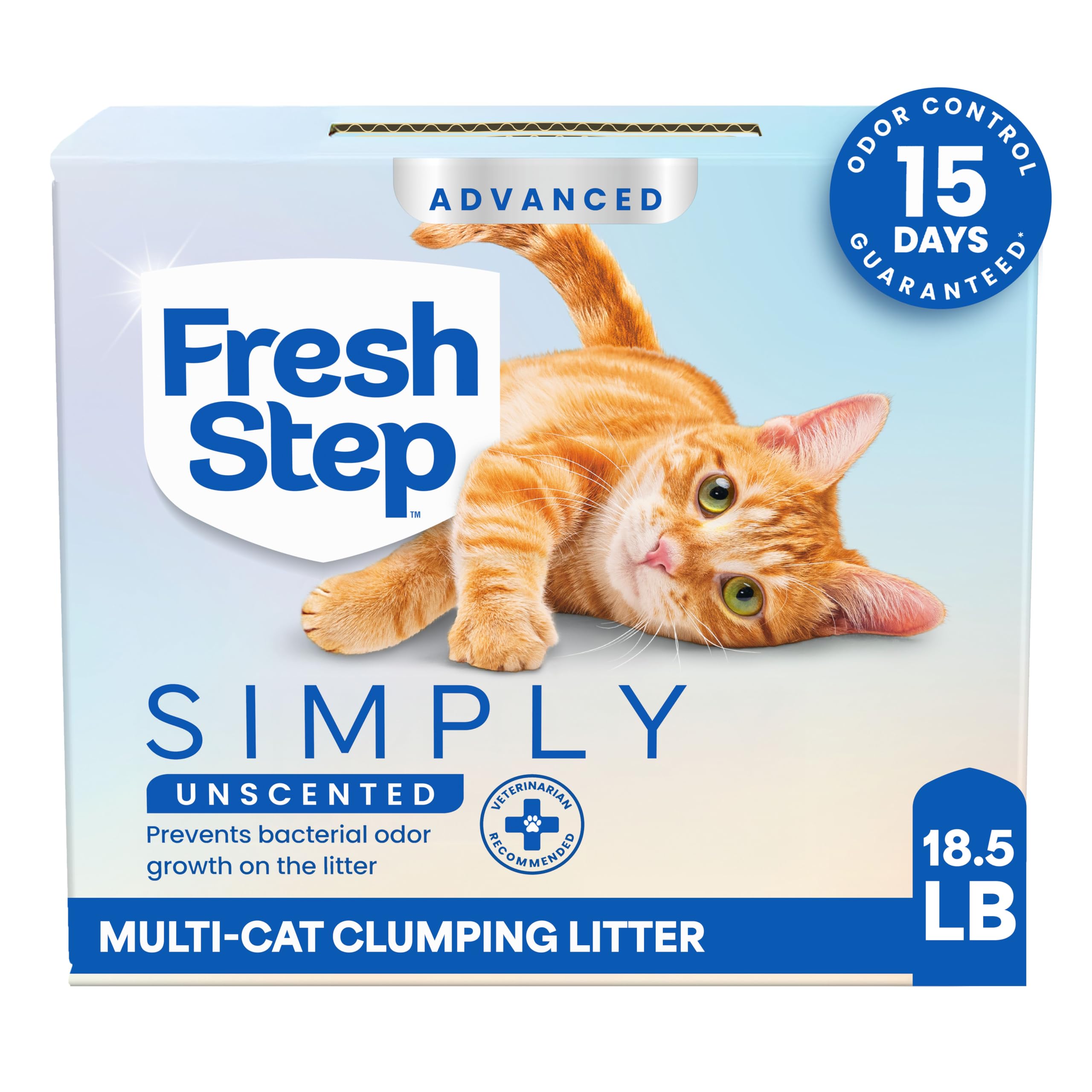 Fresh Step Advanced Simply Unscented Multi Cat Clumping Cat Litter, 18.5 lb | Fo