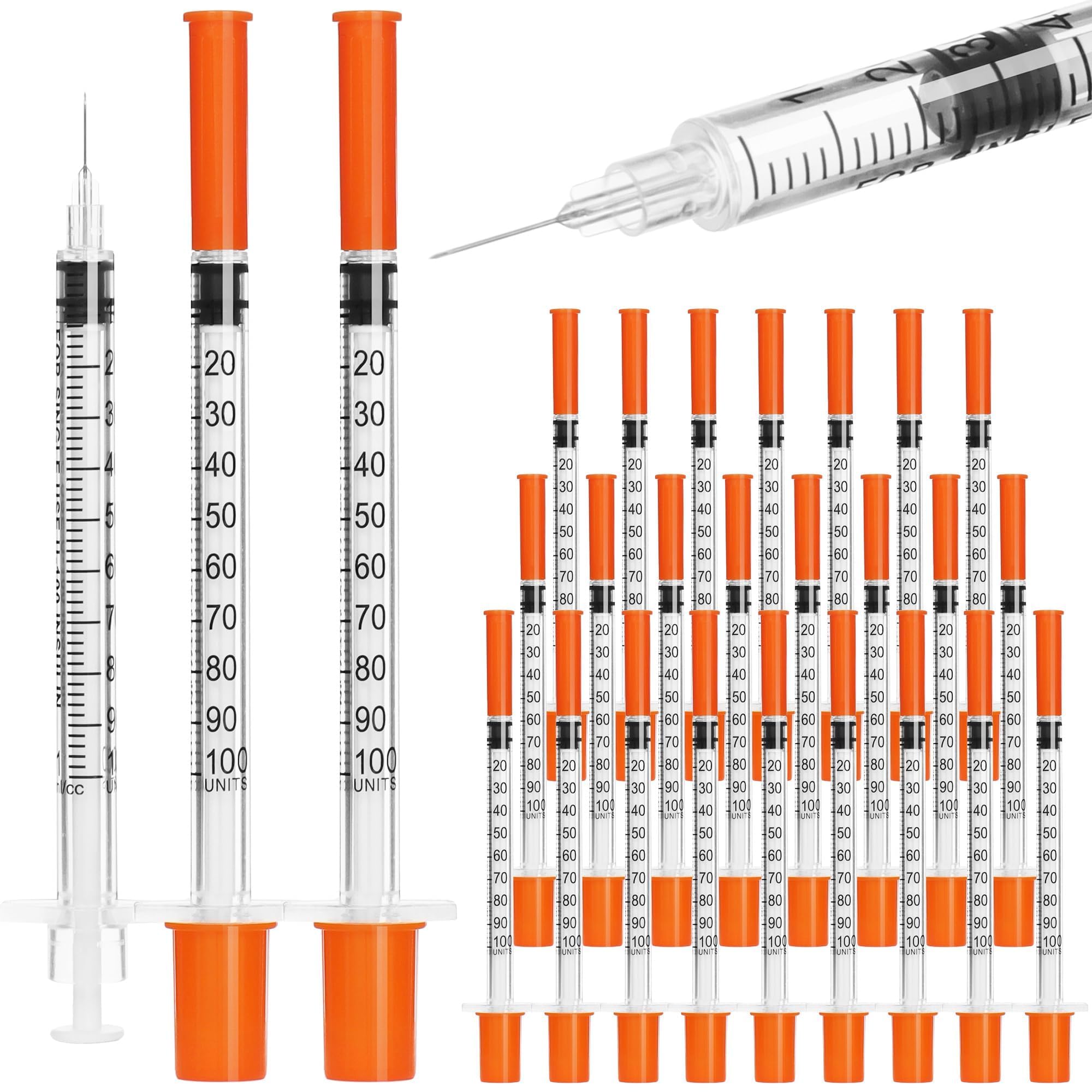 U-100 syringes with needle - 1ml 31G ( 31 gauge ) 5/16 inch syringe | with needl