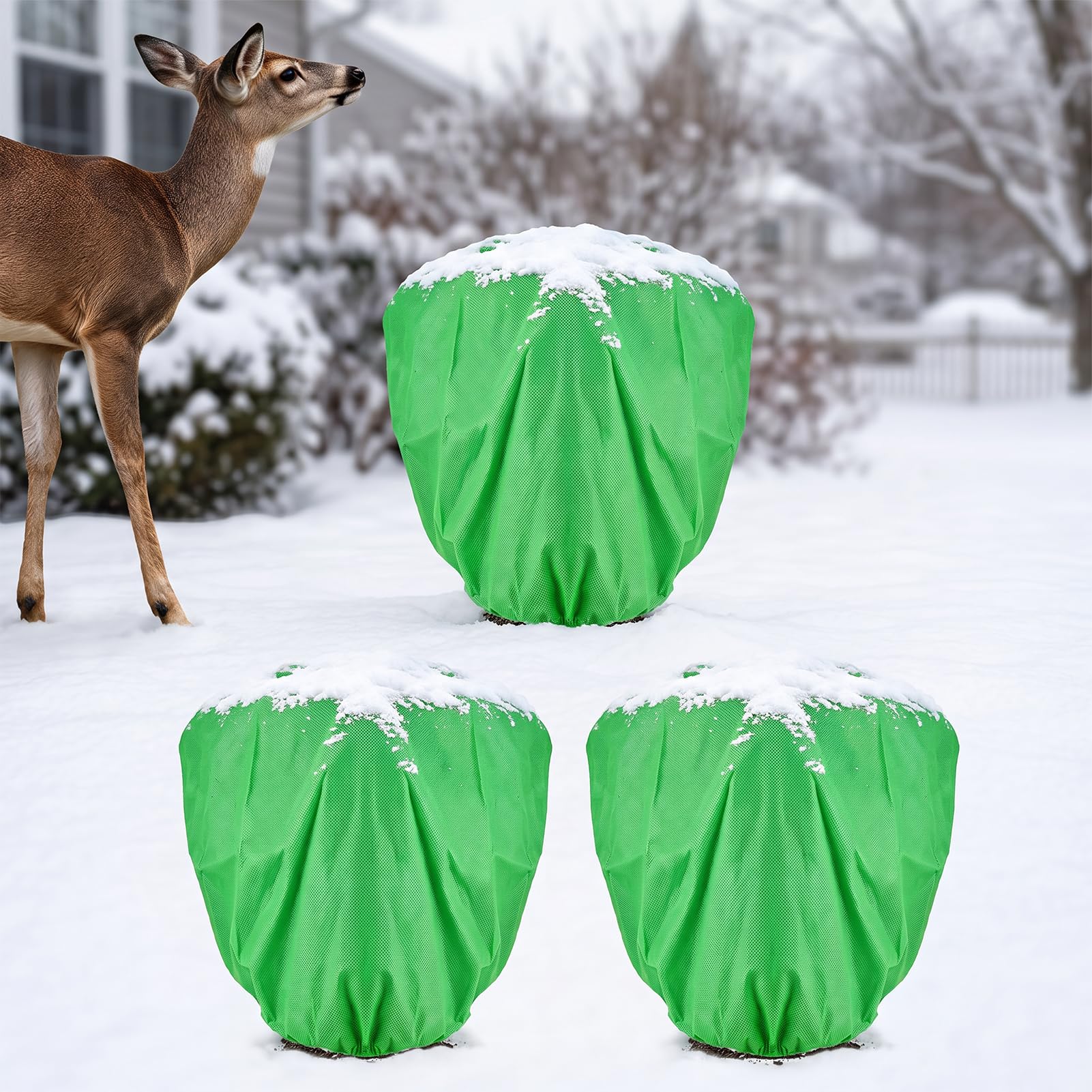 3Pcs 39.3x39.3 70GSM Thick Plant Covers Freeze Protection for Winter Shrub | Fre