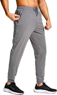 Men's Athletic Joggers Stretch Sweatpants with Zipper Pockets Running Workout Gym Track Golf Pants for Men