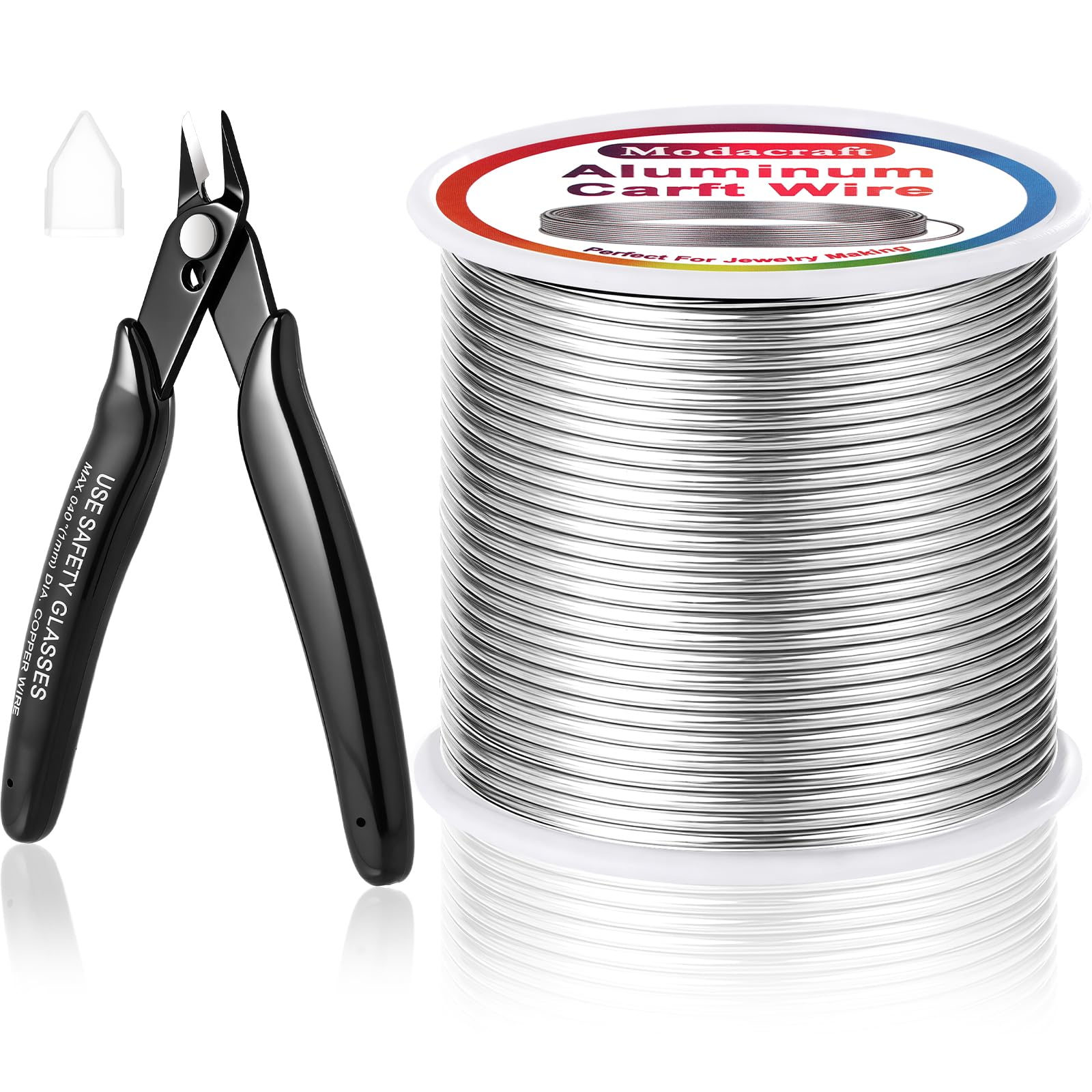 Modacraft 12 Gauge Aluminum Wire - 100 Ft Bendable Craft Wire with Cutter | 2mm 