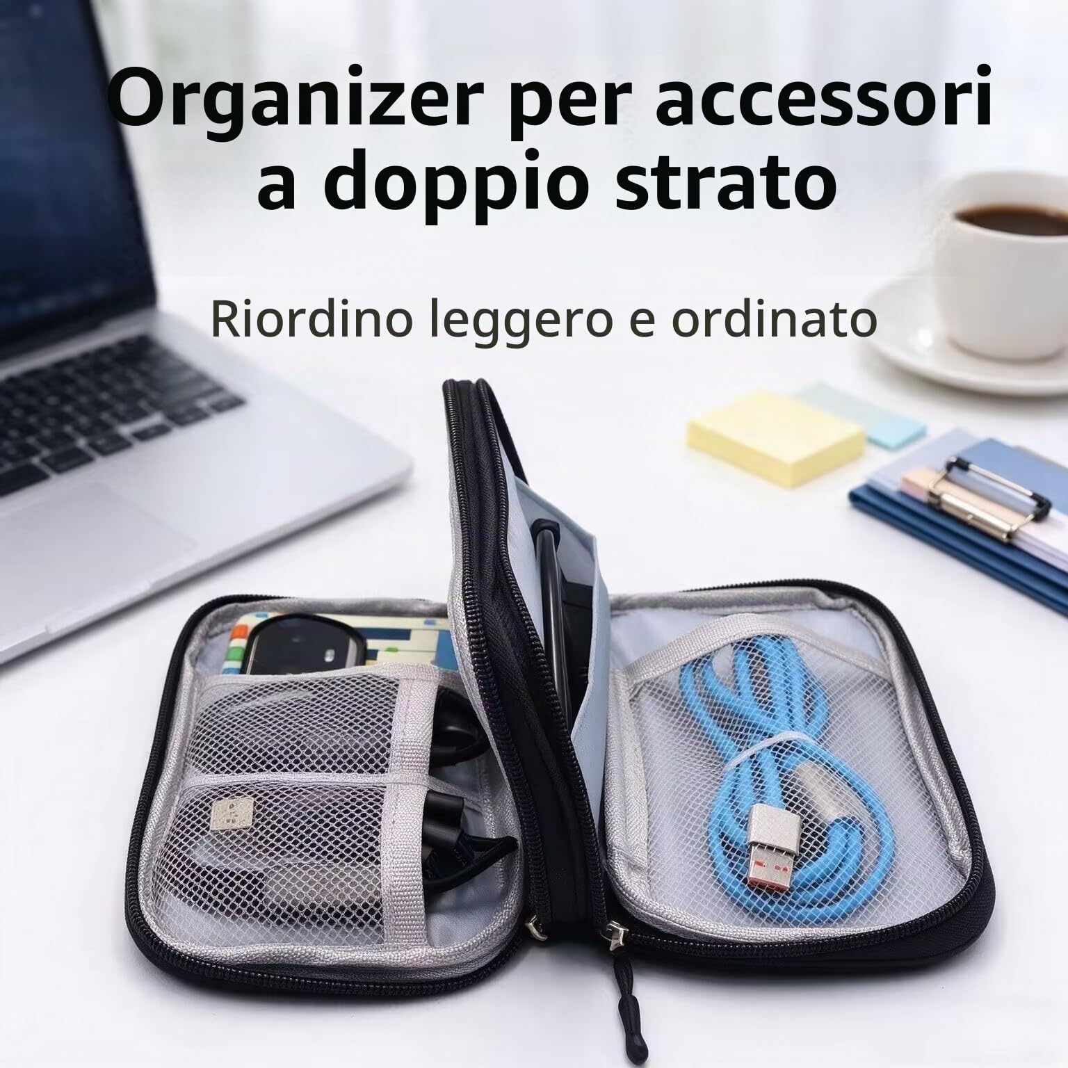 Travel Cable Organizer, Black, 19 x 11 cm, Travel