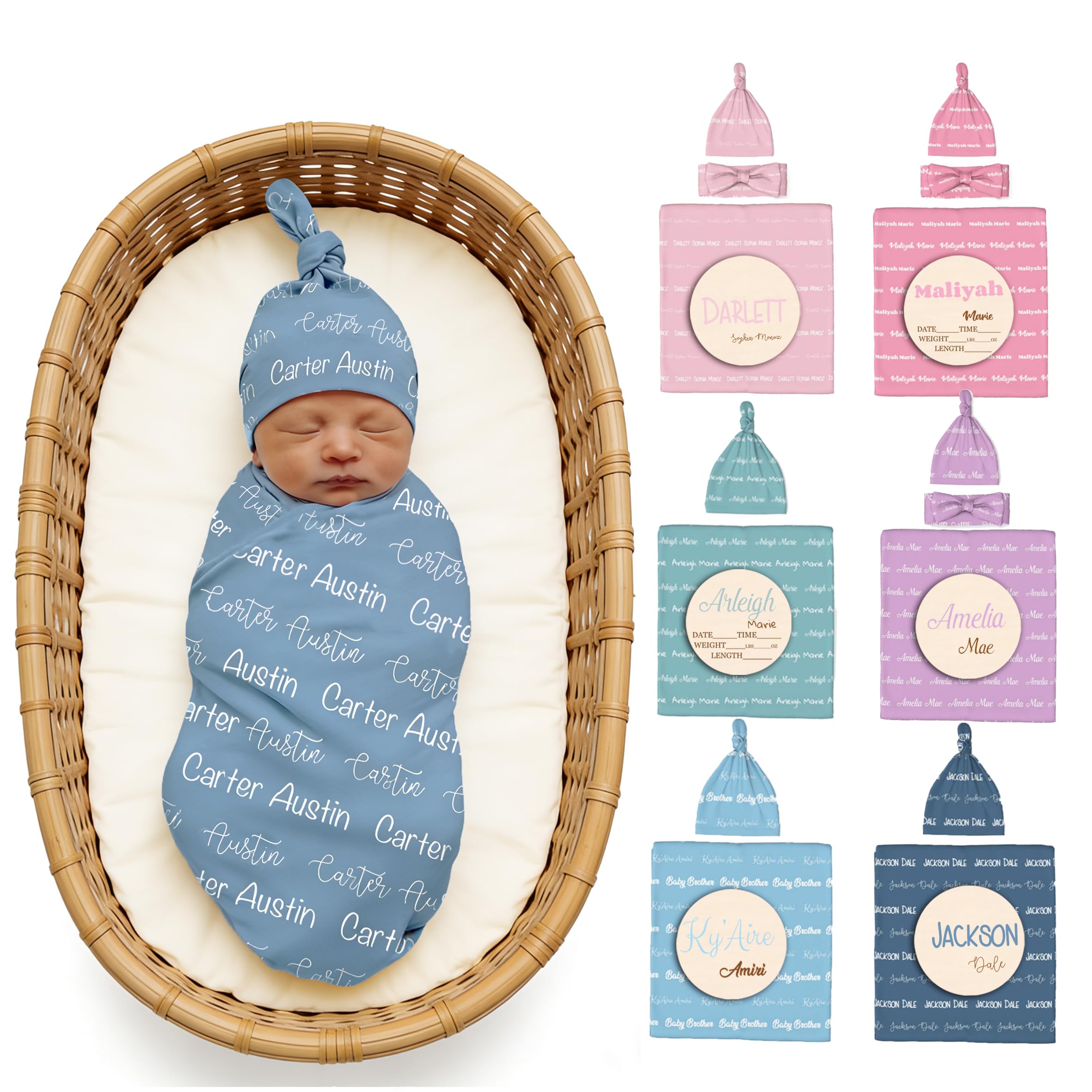 Personalized Baby Blanket, Custom Swaddle Blanket for Newborns with Name, Custom