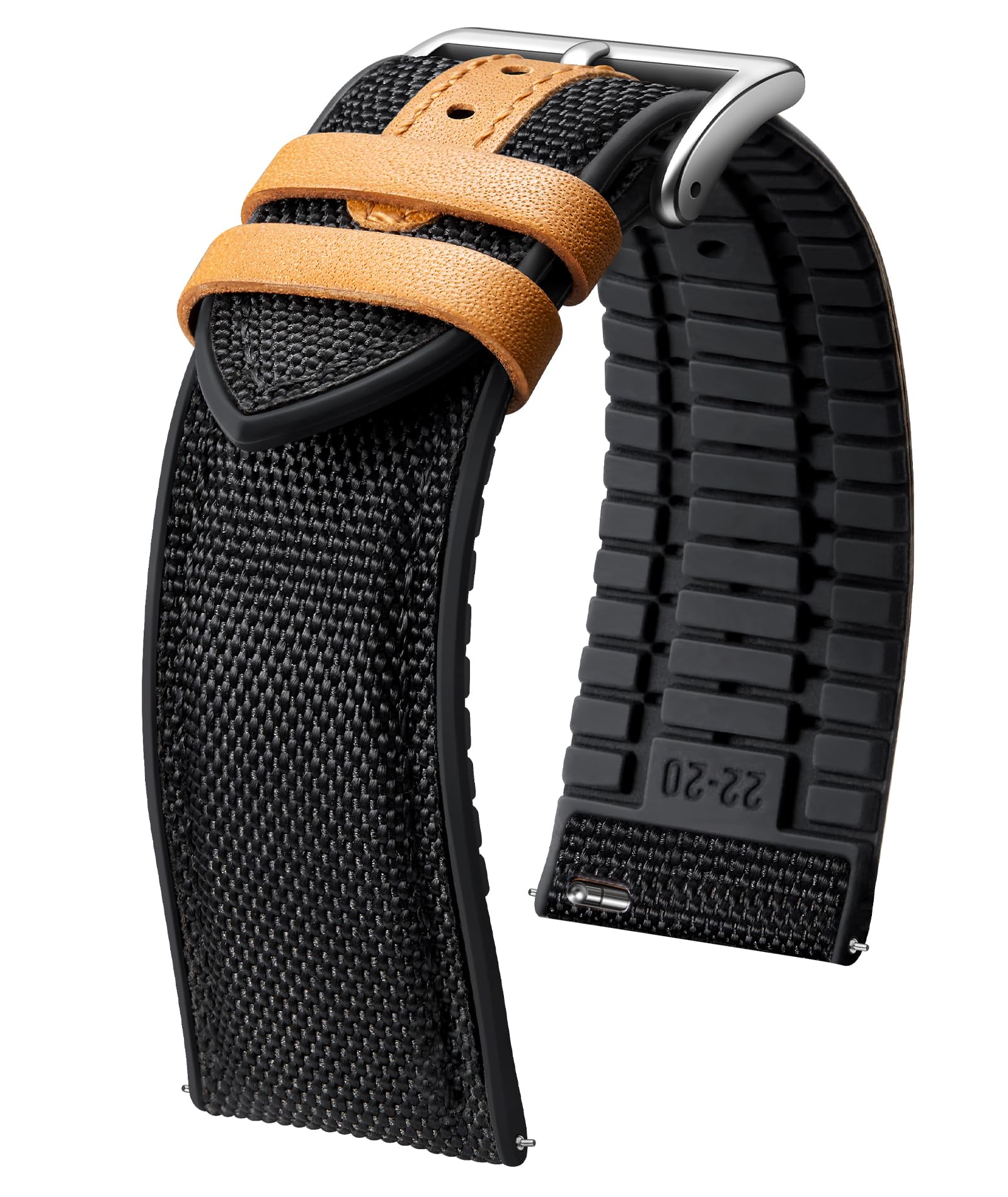 BINLUN Nylon Silicone Watch Bands 18mm 19mm 20mm 21mm 22mm Quick Release Canvas 