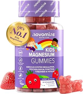 Kids Magnesium Gummies | 546mg Magnesium Citrate I 30 Gummies | Novomins | 60mg Magnesium Gummies | Vegan & Gluten Free | Alternative to Magnesium Tablets | 1 Month Supply
