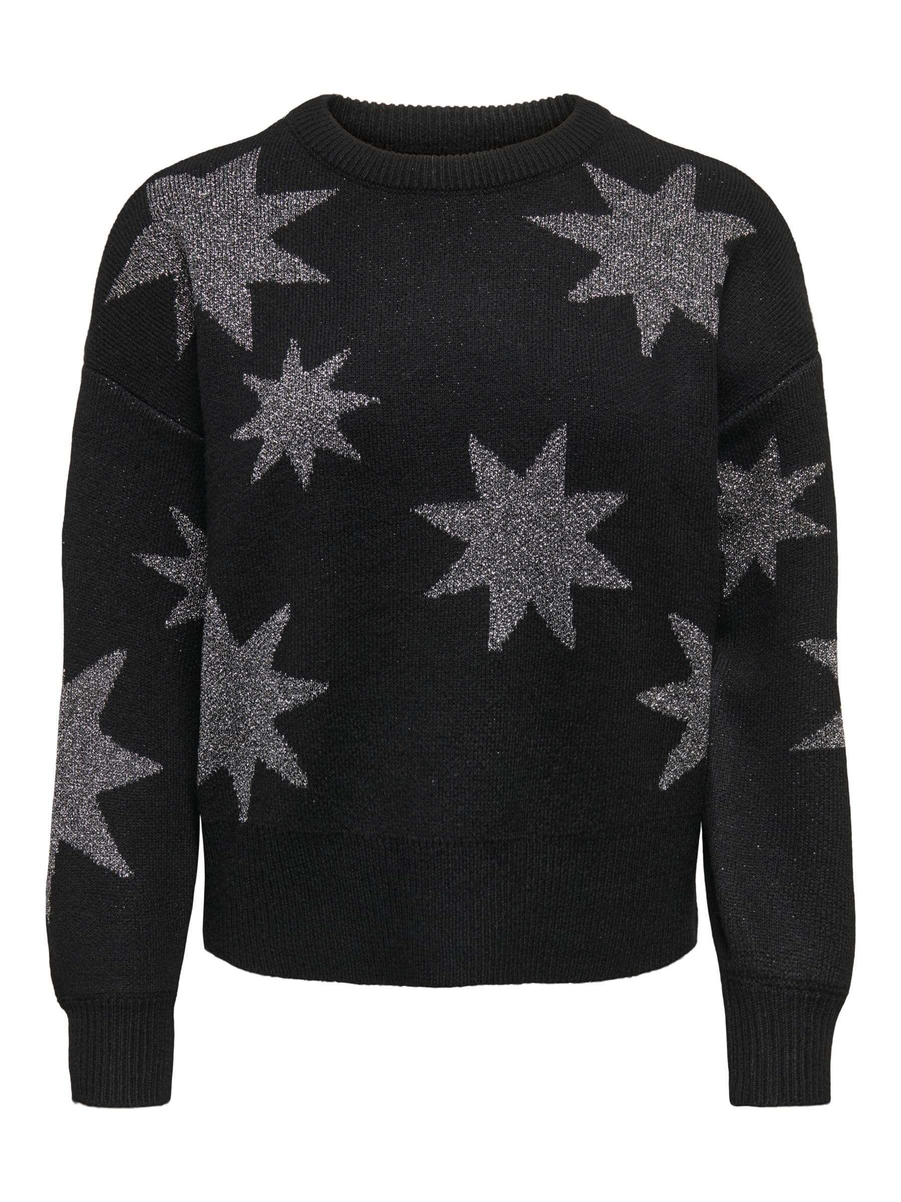 ONLY Onlrosie LS O-Neck Glitter Knt Women's Pullover (Pack of 1)