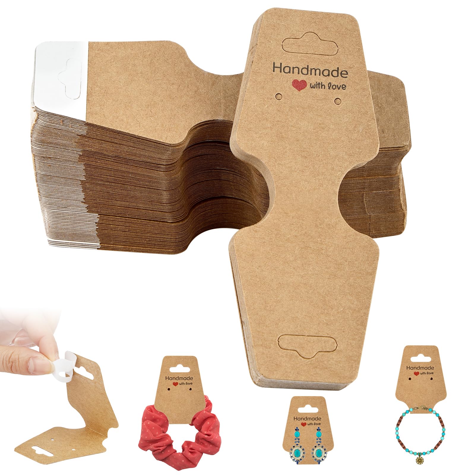 200 Pcs Bracelet Necklace Display Cards, Self Adhesive Jewelry Packaging | Sturd