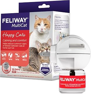 FELIWAY MultiCat Cat Calming Pheromone Diffuser Kit | Helps Reduce Fighting, Tension and Aggression Between Cats due to Stress for Multi‑Cat Homes, 30 Day Supply