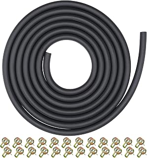 YGQ 3/16 inch(4.8mm) 2.4M (8 Feet) ID Fuel Line for Honda Kawasaki Kohler Briggs & Stratton Predator Champion Generac Small Engines Mini Bike ATV Generator with 20 Clamps