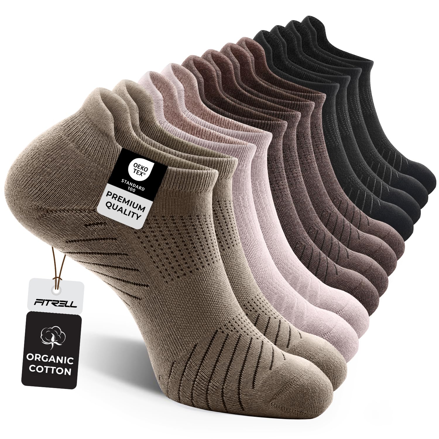 FITRELL 6 Pairs of Men's & Women's Breathable Low Socks
