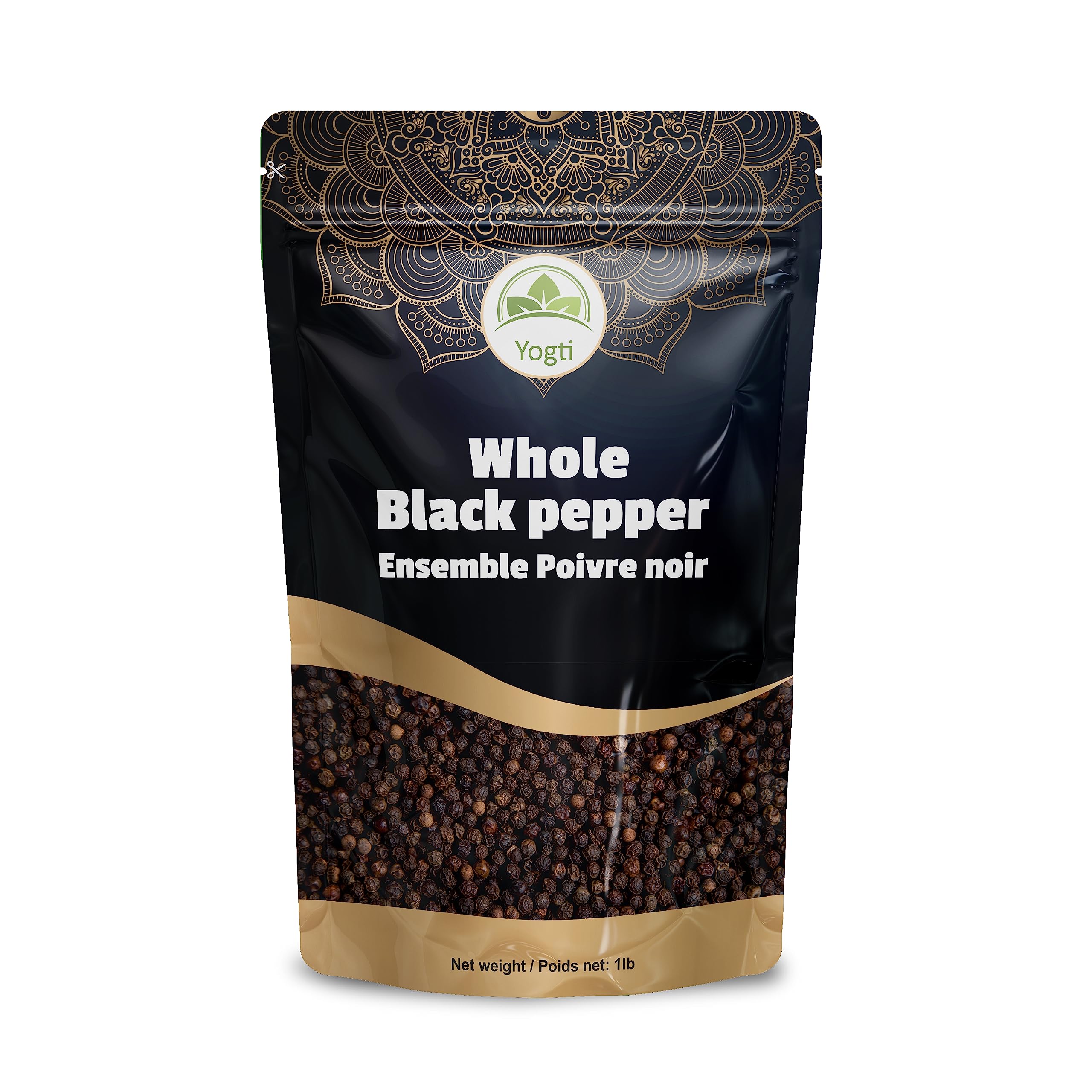 Yogti [Canadian Brand] Black Pepper Whole Black Peppercorn 1 LB; Culinary essent