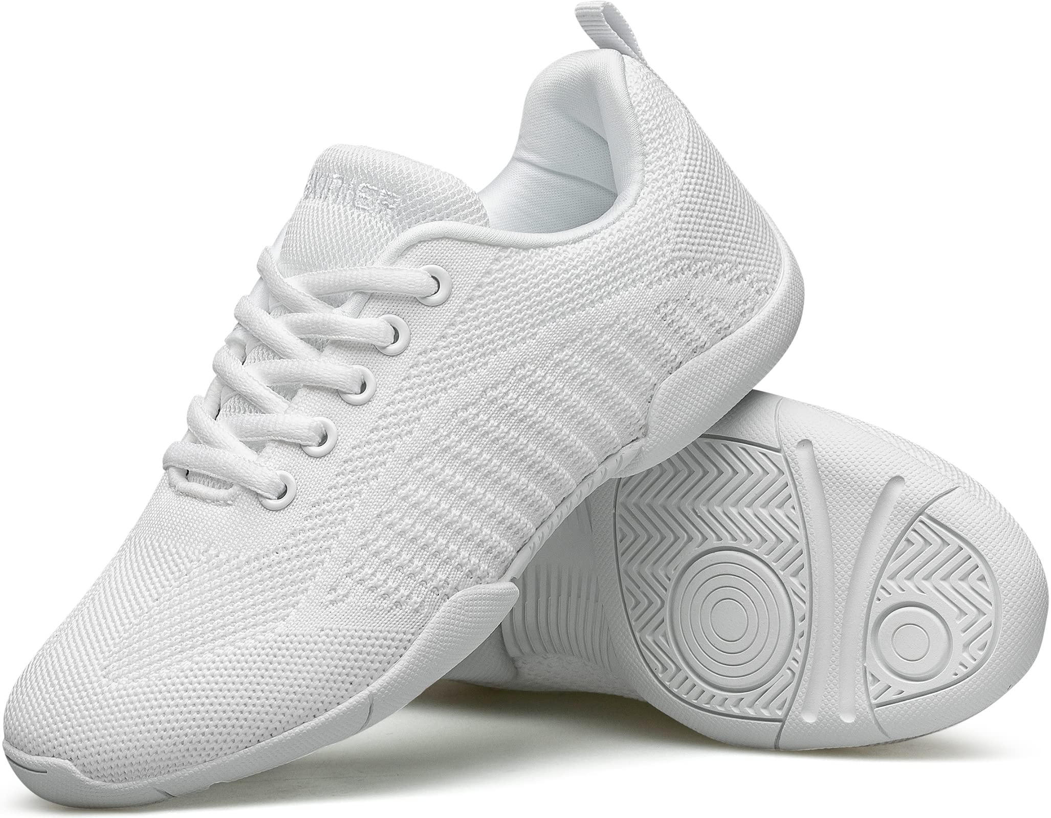 BAXINIER Girls White Cheer Shoes Lightweight Youth Cheerleading Sneakers Featuri