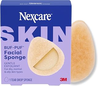 Buf-Puf Gentle Facial Sponge, Dermatologist Developed, Removes Deep Down Dirt & Makeup That Causes Breakouts and Blackheads, Reusable, Exfoliating, 1 Count