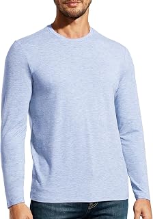 MIER Men's Long Sleeve Tee Shirts Lightweight Dry Fit Active Tops,Crew Neck