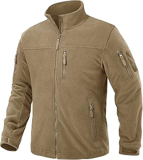TACVASEN Men's Warm Fleece Jacket, Military Jacket, Work Zip, Hiking, Without Hood, Jackets For Men Windproof Winter Jacket Men