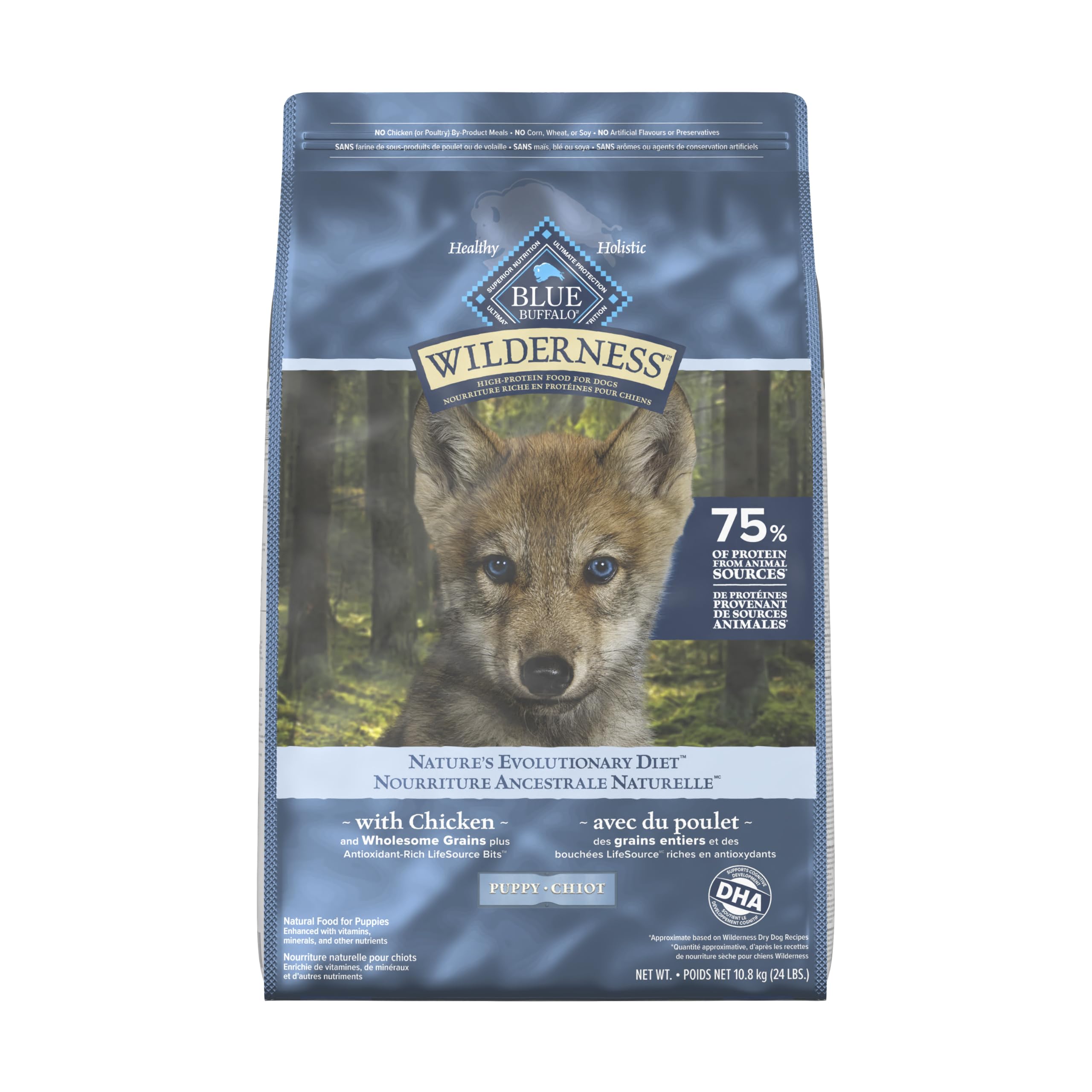 Blue Buffalo Wilderness More Meat & Wholesome Grains Natural Dry Puppy Food, Chi