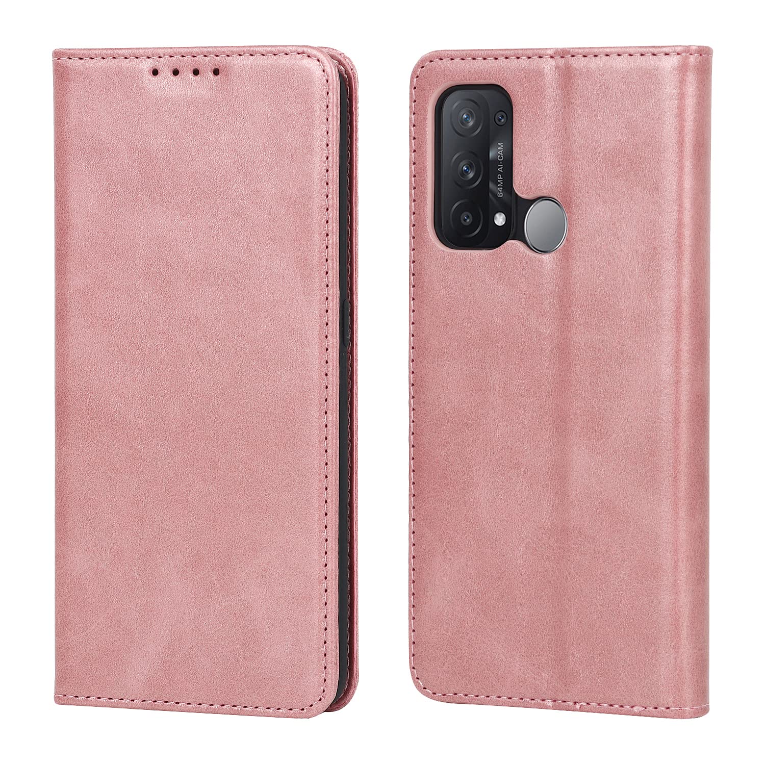 【Hamany】対応 oppo reno5 a ケース 手帳型 オッポリノ5a ケース カード収納 -ファッションローズゴールド