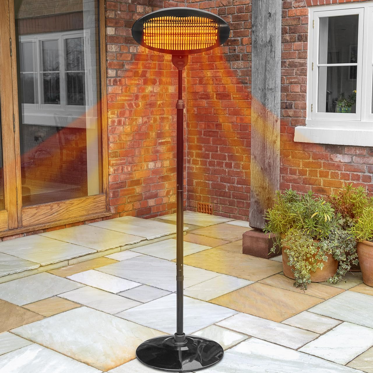 HARRIER 2000w Rounded Standing Outdoor Patio Heater | 3 Energy Efficient Heat Se