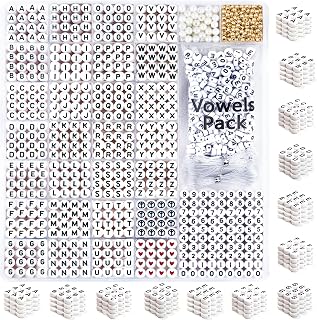 DoDoBeads 1650 Pcs Letter Beads Kit with Extra Vowels and Numbers, Alphabet Beads for Bracelets Making, Perfect for Friendship Bracelets