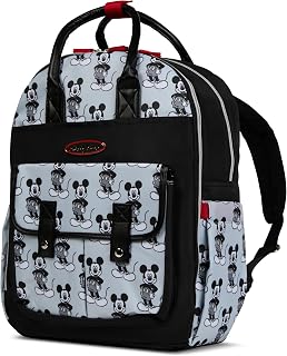 Disney Diaper Bag Backpack with Changing Pad Winnie the Pooh – 16” Nylon Baby Bag for Parents, Insulated Bottle Holders, Multiple Storage Pockets