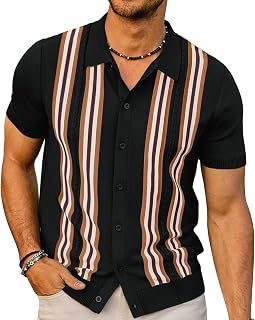 PJ PAUL JONES Mens Vintage Button Down Knitted Polo Shirt