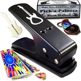 DIY Guitar Pick Punch Mega Gift Pack - Premium Guitar Pick Maker - Black
