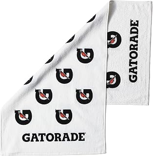 Gatorade G Towel, 22" x 42", Cotton, White/Black/Orange
