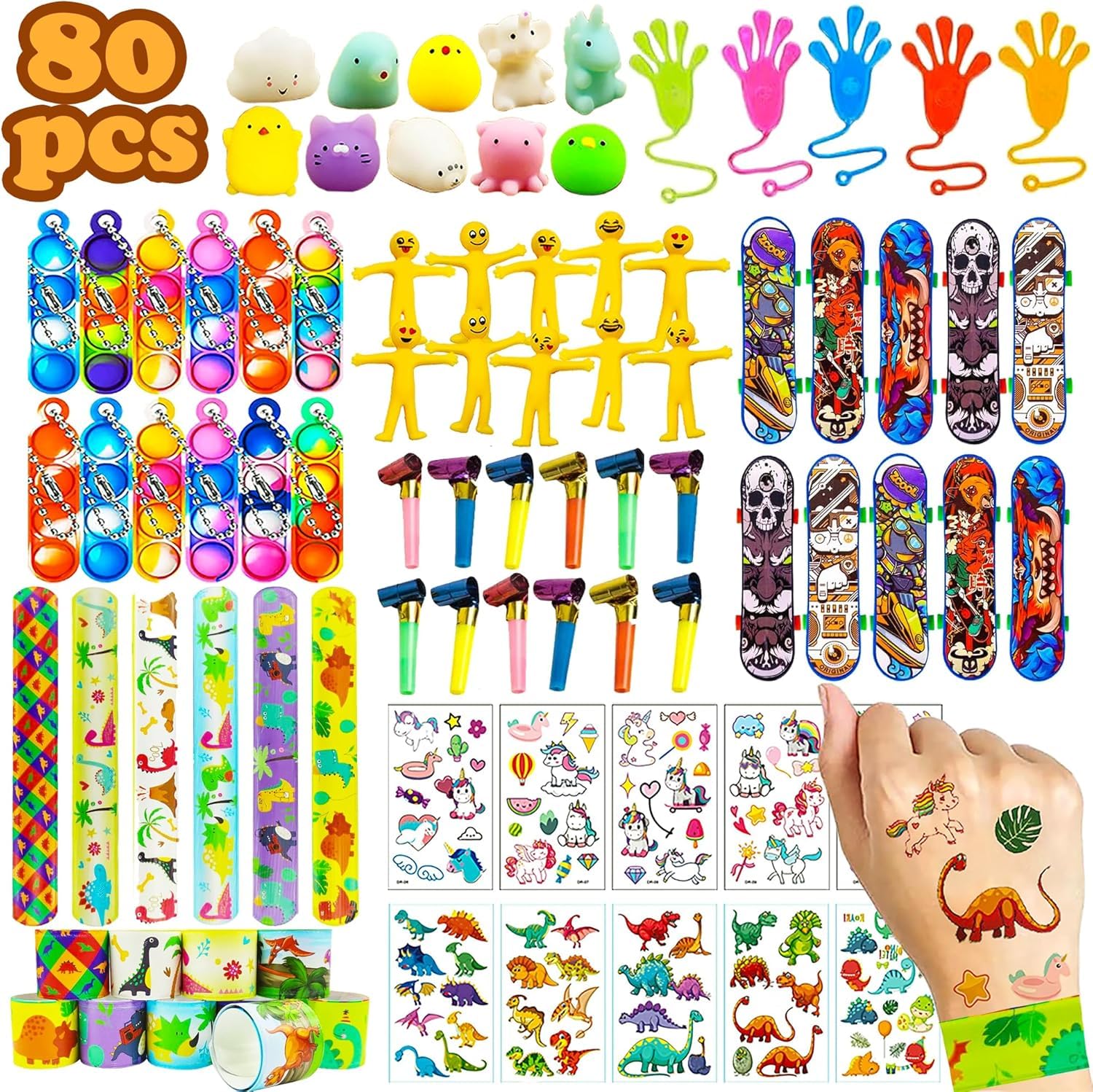 Wleozys 80pcs party bag fillers for kids ,Party Fillers for Kids Parties,Prize B