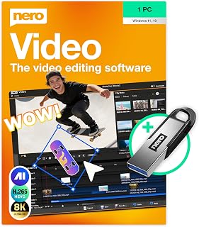Nero Video 2026 on USB Stick | Video Editing Programme | Create & Edit Videos & Slideshows | 8K/4K/HD | Motion Tracking, Green Screen & PiP | Lifetime Licence | 1 PC | Windows 11/10