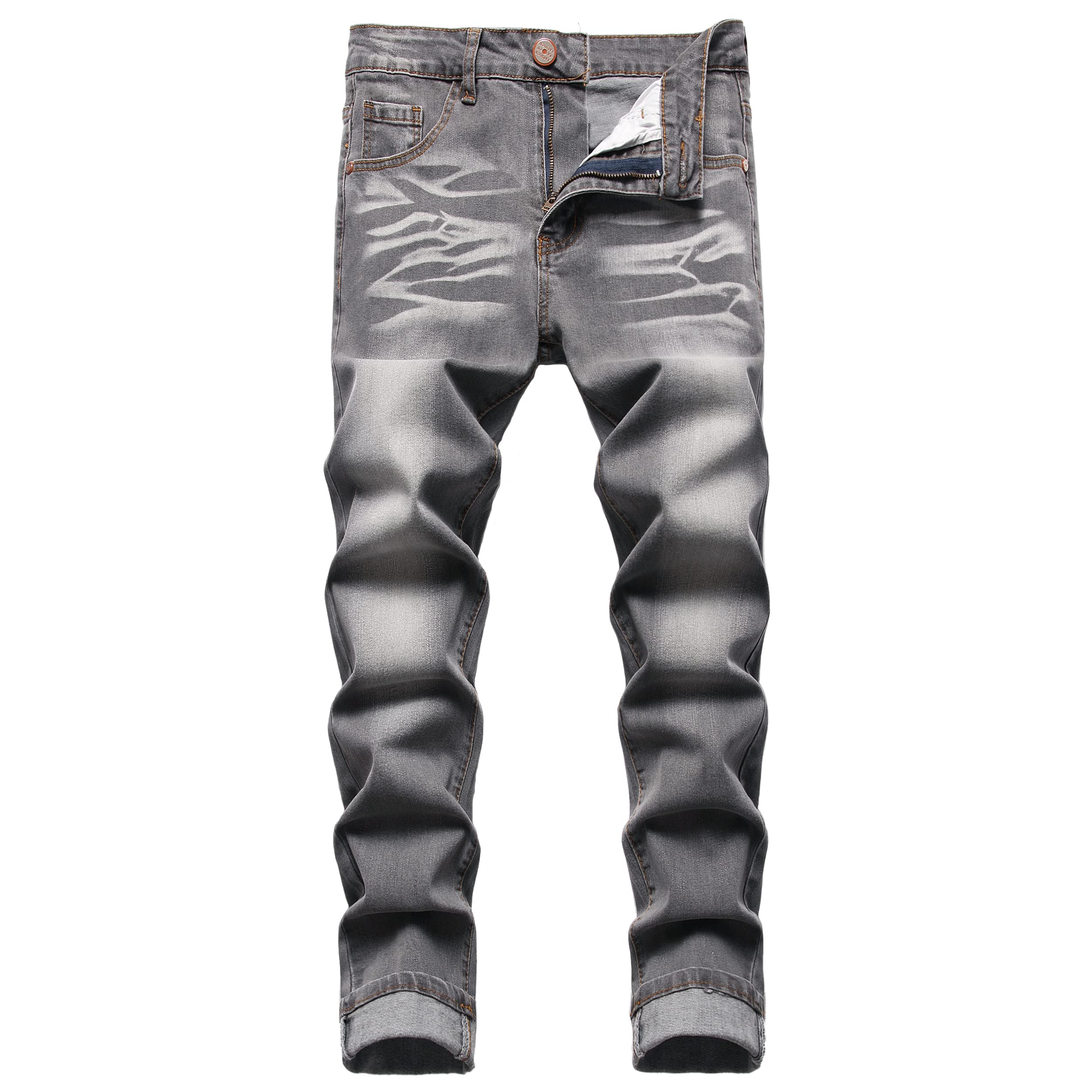 JUNBAOSS Men's Slim Fit Stretch Jeans Ripped Skinny Jeans for Men Distressed Str