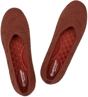 Frank Mully Women's Knit Flat Dress Shoes Comfortable Slip On Classic Soft Low Wedge Shoes