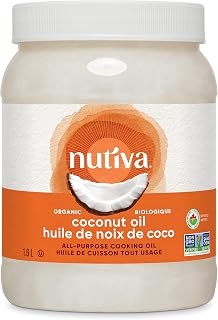 Nutiva Organic Steam-Refined Coconut Oil, 1.6 L, Non-GMO, Fair Trade | Vegan, Keto & Paleo, Neutral Flavor and Aroma for Cooking & Natural Moisturizer for Skin and Hair