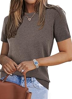 Arach&Cloz Women's Cashmere Blend Elegant Autumn Winter Warm Knitted Pullover Crew Neck Sweater Blouse Top