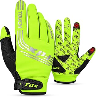 FDX Full Finger Winter Cycling Gloves, Warm Windproof Mitts for Men & Women