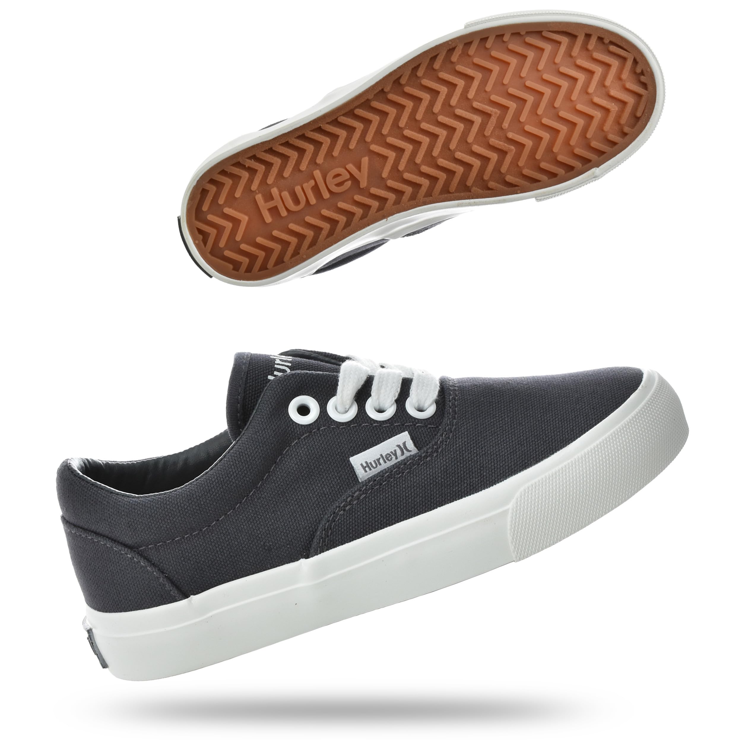 Hurley Marley Kids Canvas Trainers Lace Up Low Top Skateboard Shoes Kids Sports 
