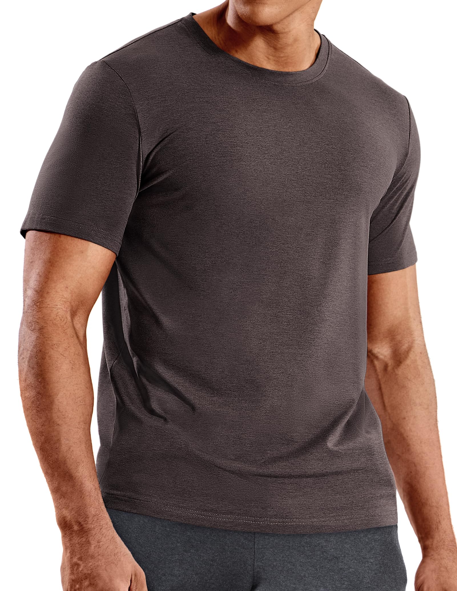 MIER Men's T Shirts Short Sleeve Dry Fit Soft Athletic Tshirt Moisture Wicking A