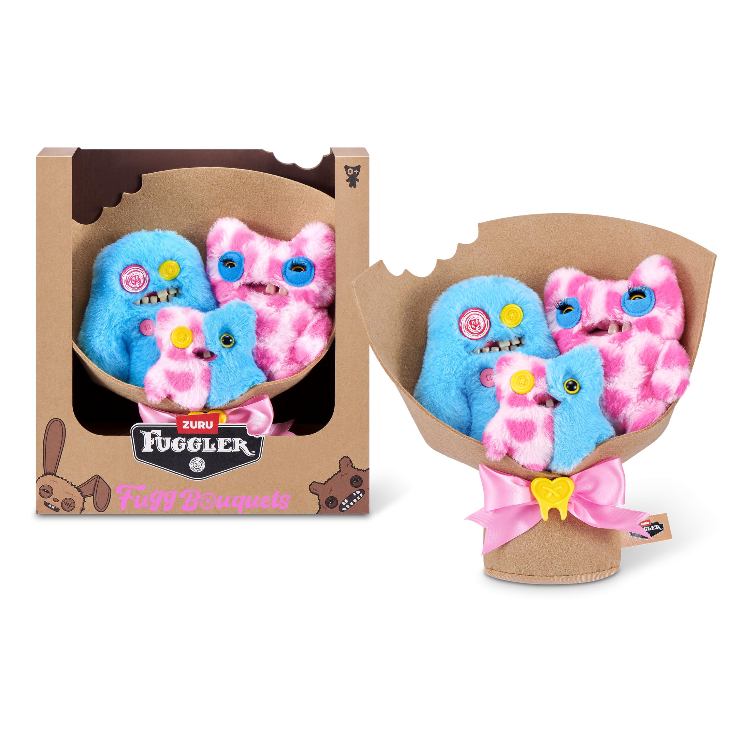 Fuggler Bouquets: 2x9 Inch + (Sasquoosh, Stinkface, Squooshface) by ZURU | Funny
