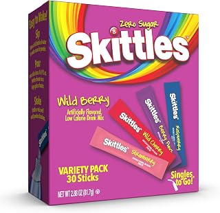 Singles To Go! Skittles Drink Mix, Wild Berry Variety Pack, 30 Packets