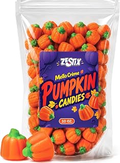 Pumpkin Candy 10 oz - Mello Creme Pumpkins for Halloween and Fall | Classic pumpkin-shaped Mello Creme candy for Halloween parties, fall gatherings, treat bags, candy bowls and Thanksgiving.