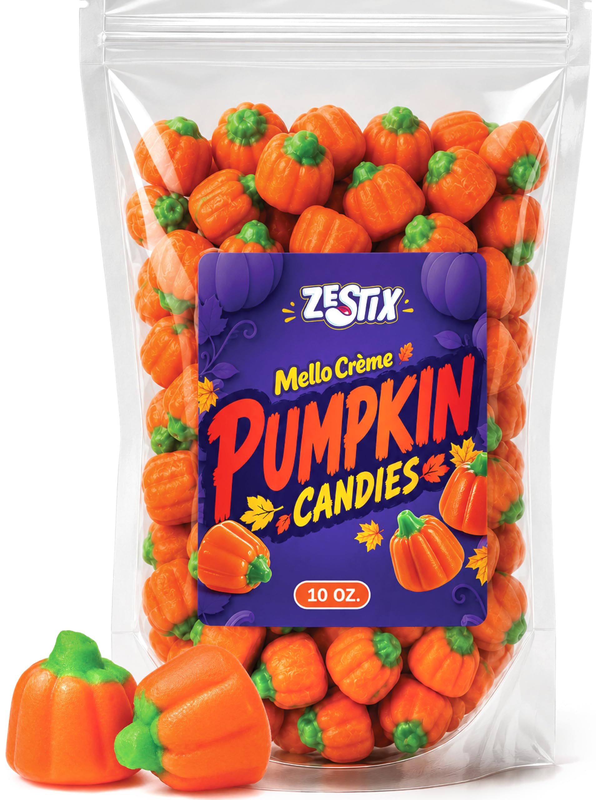 Pumpkin Candy 10 oz - Mello Creme Pumpkins for Halloween and Fall | Classic pump