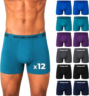 Antonio Rossi Pack of 12 Men's Cotton Stretch Waistband Boxer Shorts