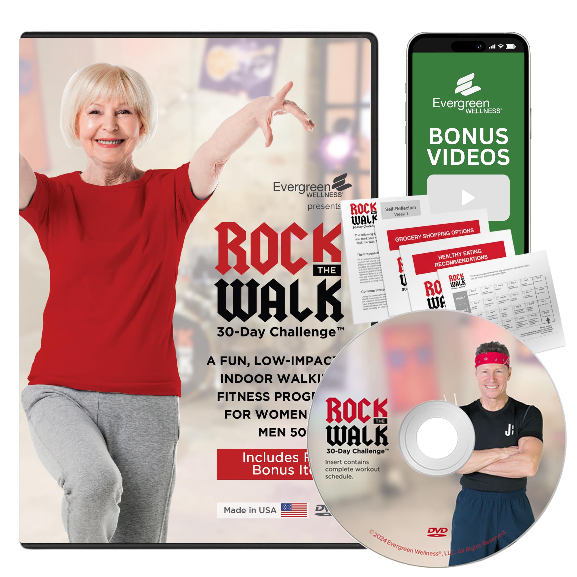 Walking Exercise DVD for Seniors, Rock the Walk At Home DVD 30 Day Challenge - L