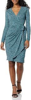 Amazon Essentials Ladies Classic Wrap Long Sleeve Dress (Available in Plus Size)