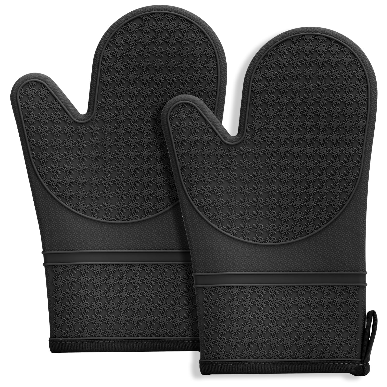 Hovico Silicone Oven Mitts, Heat Resistant 500F Kitchen Mitts 2PCS, 11.6" BPA-Fr