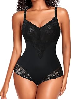 YARRCO Body modellante da donna, modellante, leggero e modellante, con scollo a U