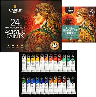 Castle Art Supplies 24 x 12ml Acrylic Paint Set - New Improved Formula