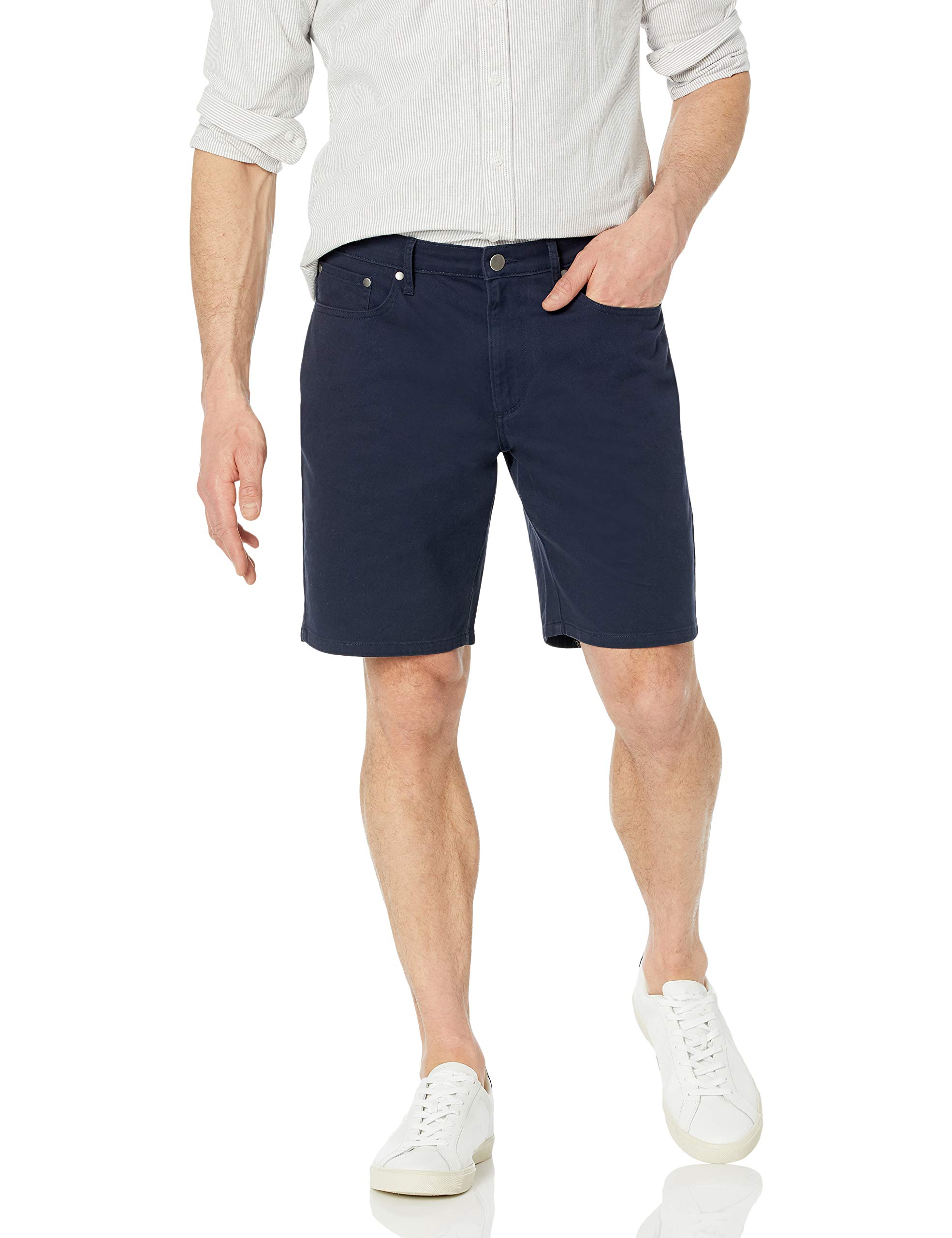 Amazon Essentials Men's Straight-Fit 9" Inseam Stretch Cotton Twill 5-Pocket Sho